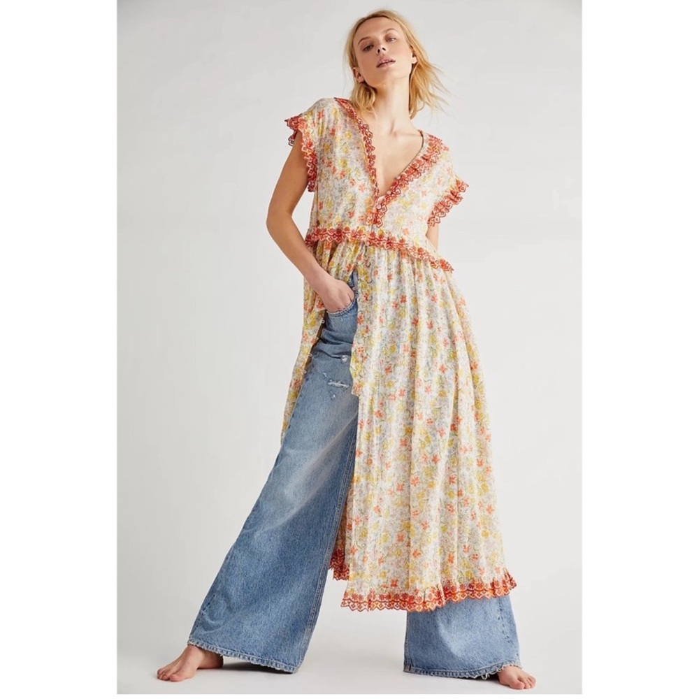 NWT Free People Milania Maxi Dress in Confetti Combo. Size XS